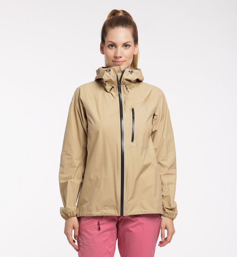 Haglöfs Womens L.I.M Waterproof Jacket Khaki New Zealand 32109YUVA